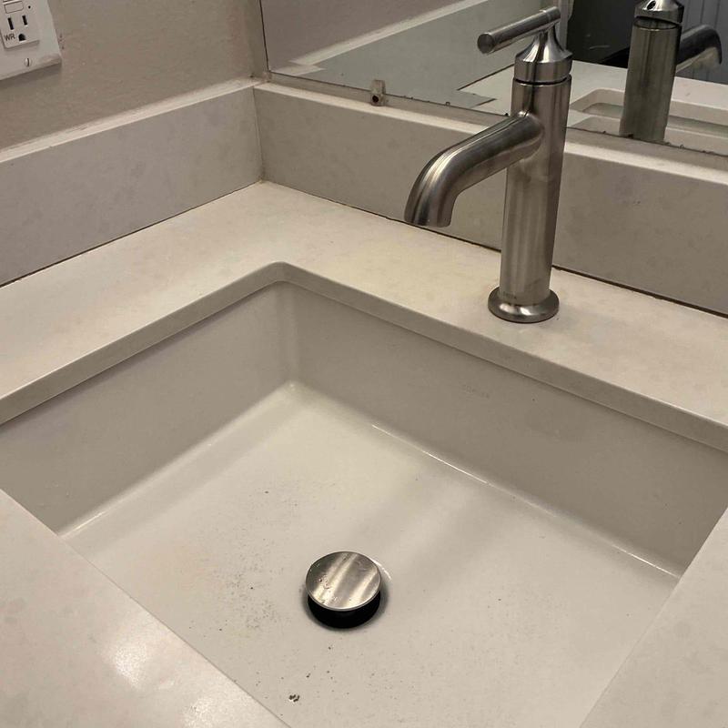 Bathroom sink faucet with new stainless steel fixture