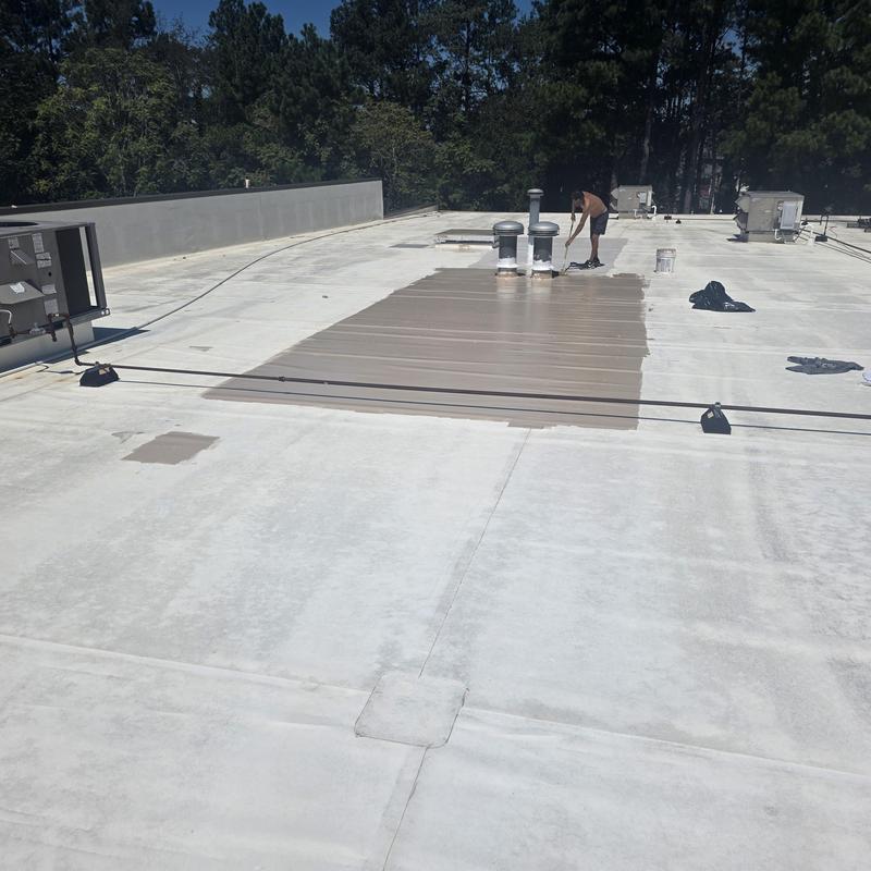 Silicone roof restoration on TPO roof at Dollar General Silicone roof restoration on TPO roof at Dollar General