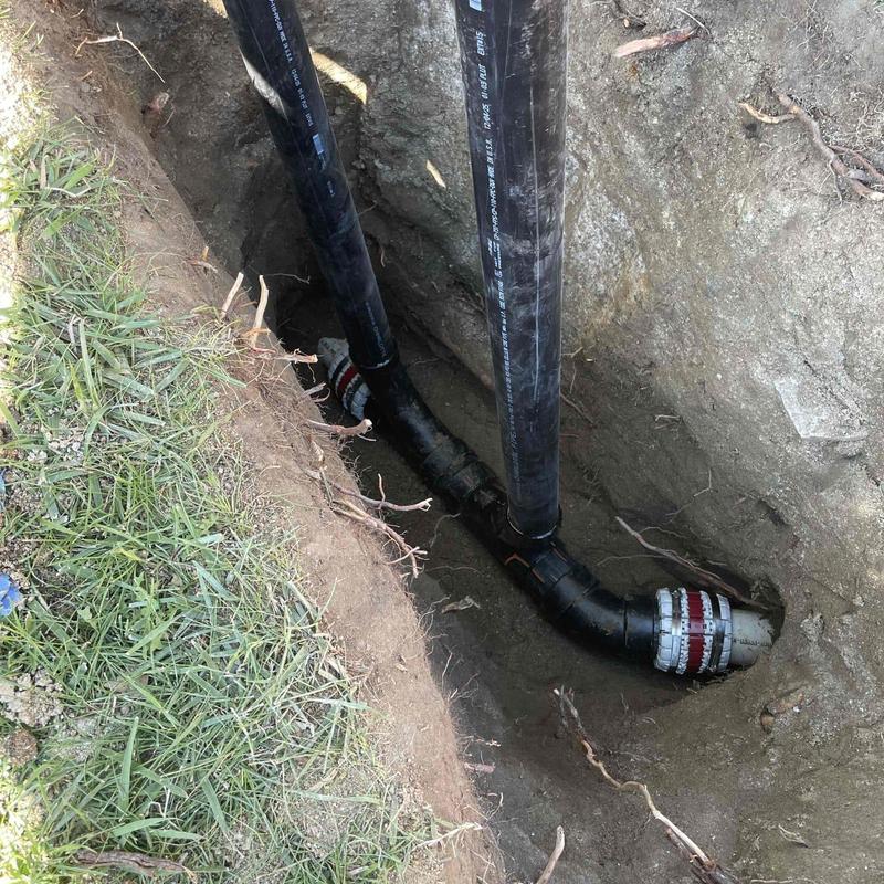 Main sewer line ABS fittings with mechanical couplings