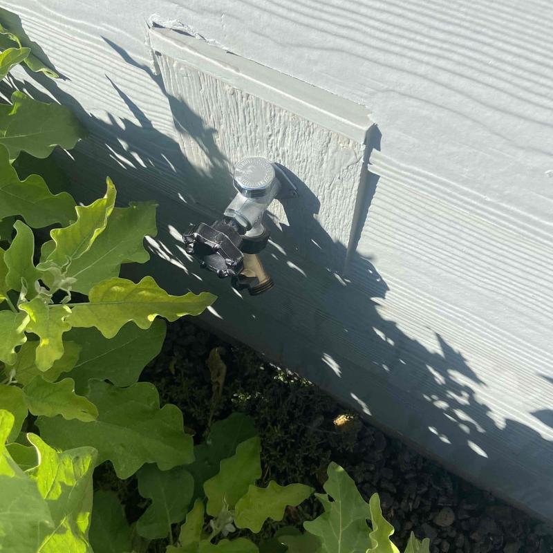 Hose faucet replacement on home's south exterior wall