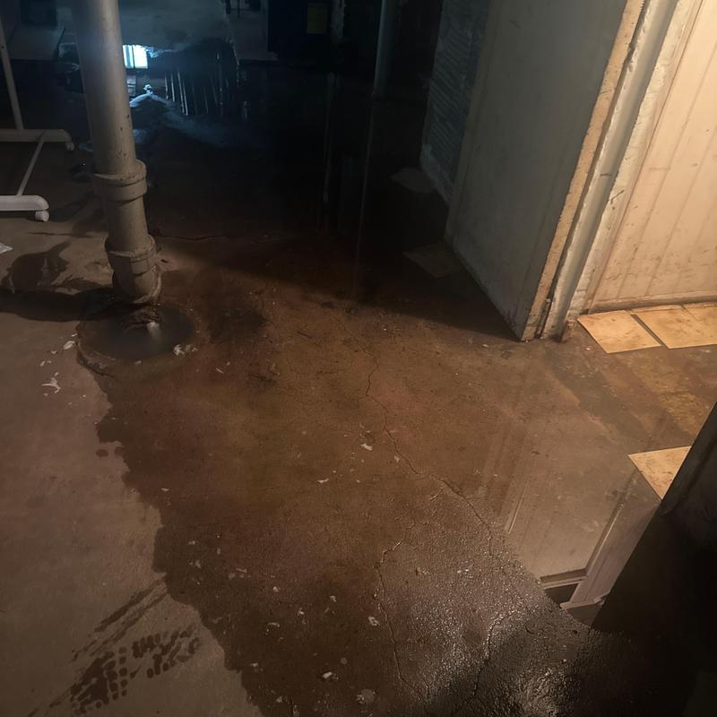 Main sewer line leak causing basement flooding Main sewer line leak causing basement flooding