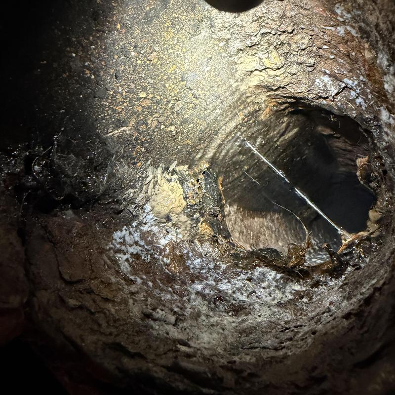 Main sewer line corrosion and buildup inside pipe Main sewer line corrosion and buildup inside pipe