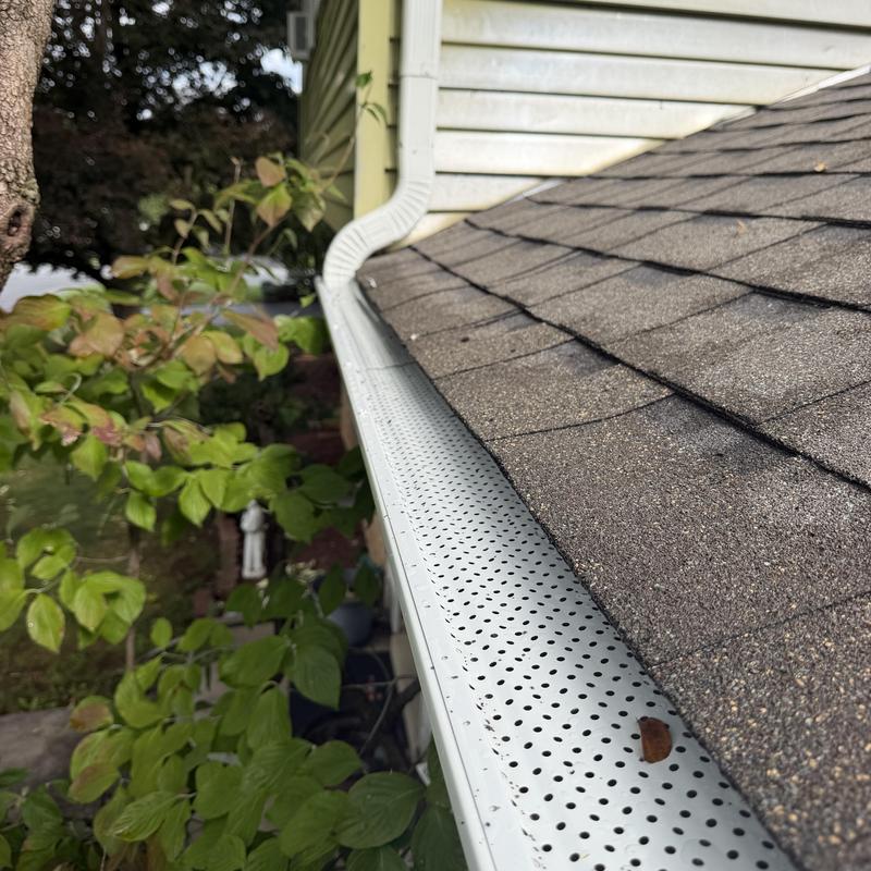 Gutter Rx aluminum gutter guard on new K-style gutter Gutter Rx aluminum gutter guard on new K-style gutter
