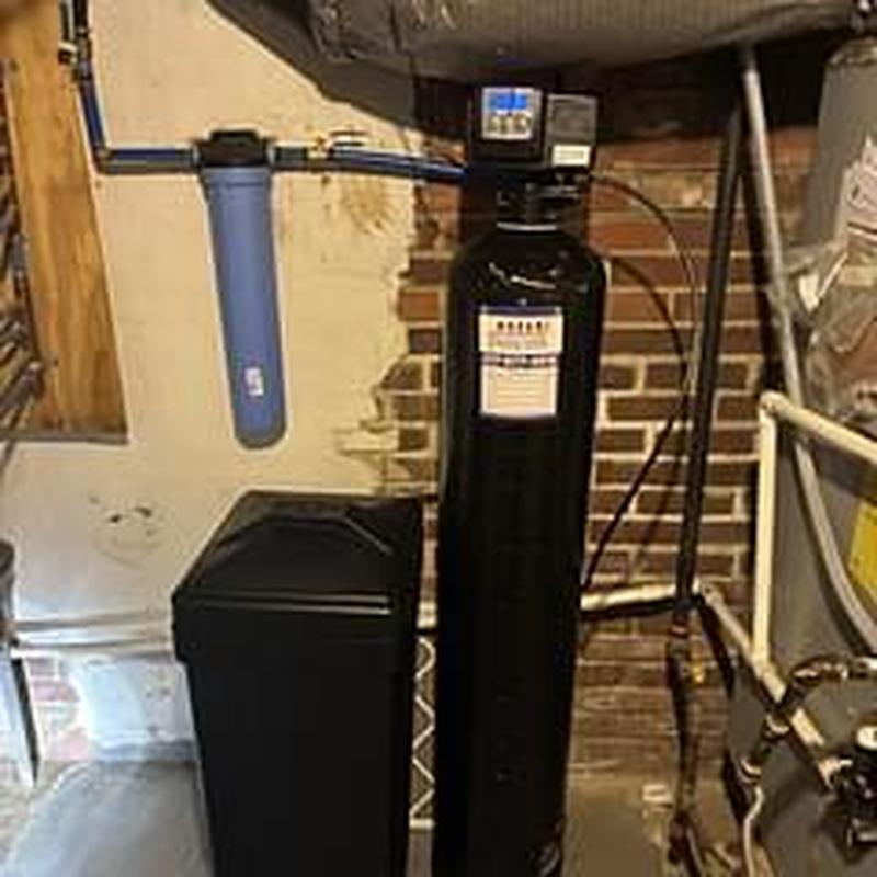 Water softener and inline water filter installation