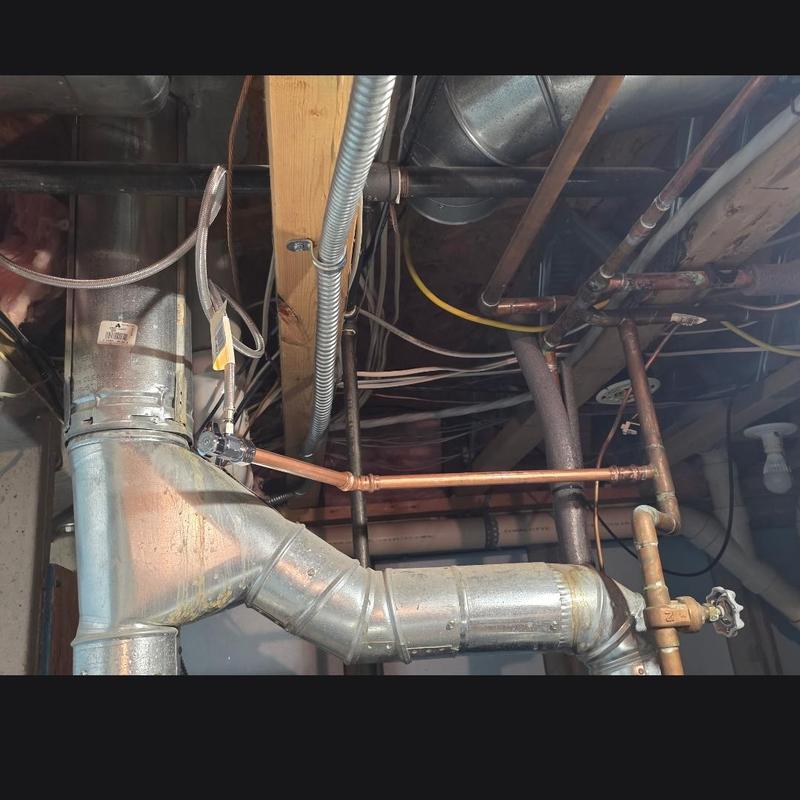 Fridge water line with new angle stop valve installation Fridge water line with new angle stop valve installation