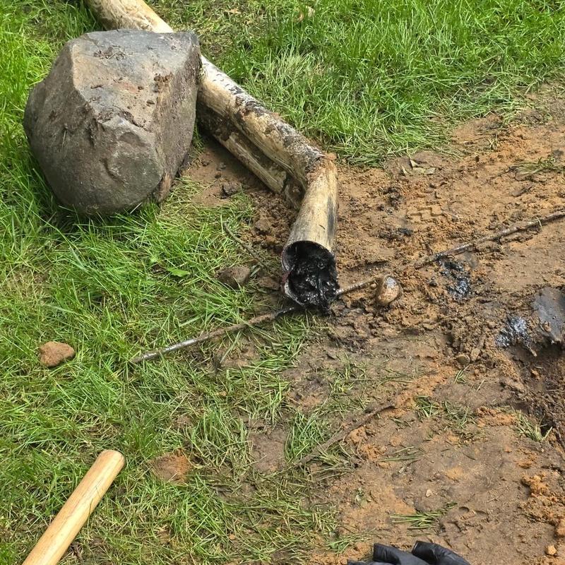 Septic field header pipe excavation and replacement Septic field header pipe excavation and replacement