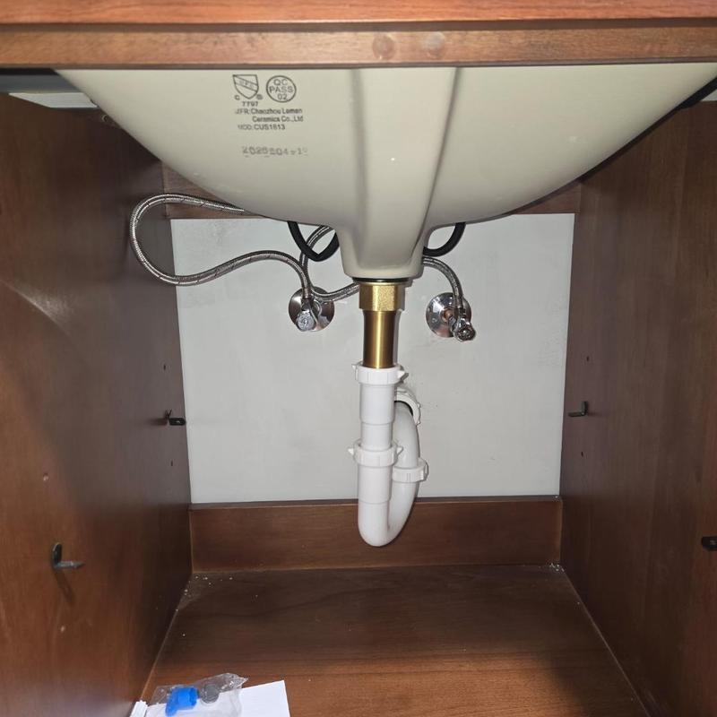 Bathroom sink drain and supply lines installation Bathroom sink drain and supply lines installation