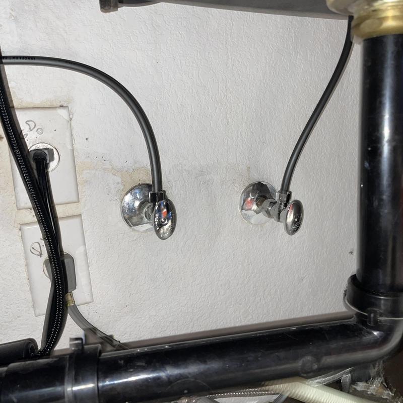 14 turn angle stops under kitchen sink installation
