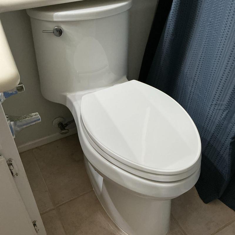 Toilet installation with existing hardware in bathroom