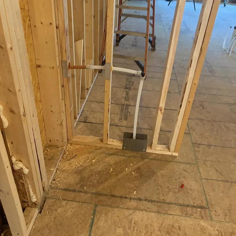 PEX water supply lines roughed-in for home remodel
