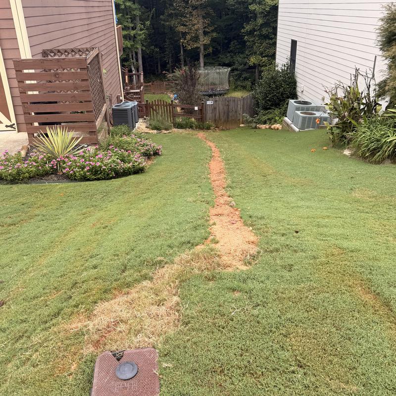 New water line trench from meter to house