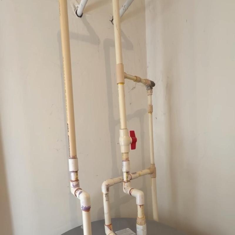 Water heater plastic piping and valve replacement