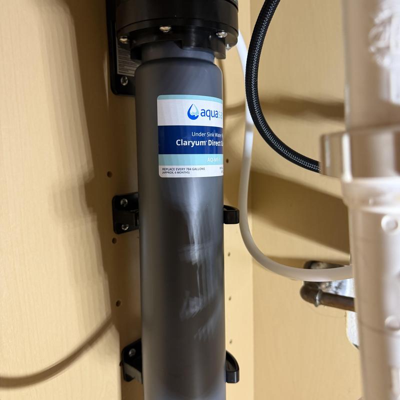 Under sink Claryum water filtration system installed Under sink Claryum water filtration system installed