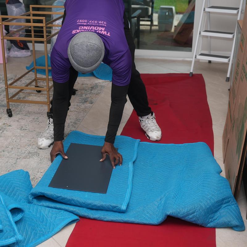 Moving blankets and pads for furniture protection