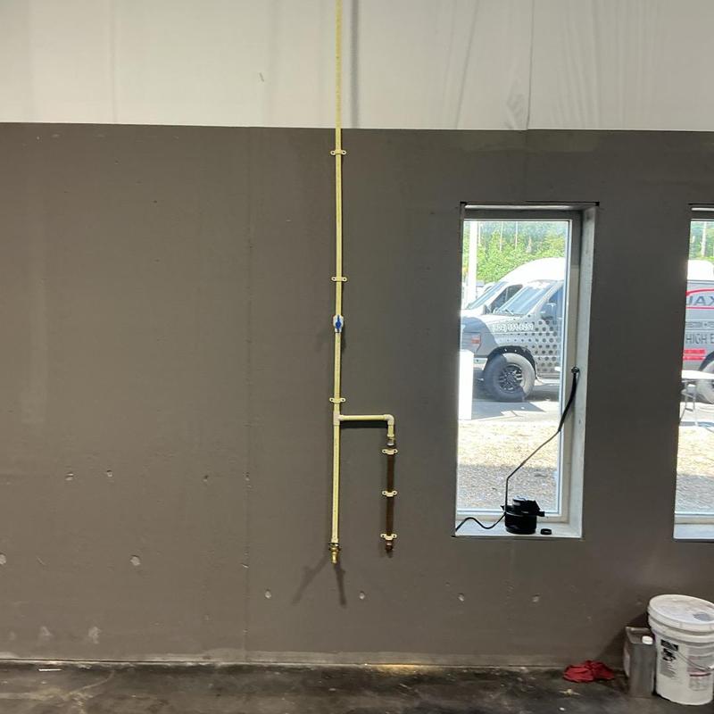 34-inch CPVC water line relocated inside building wall 34-inch CPVC water line relocated inside building wall