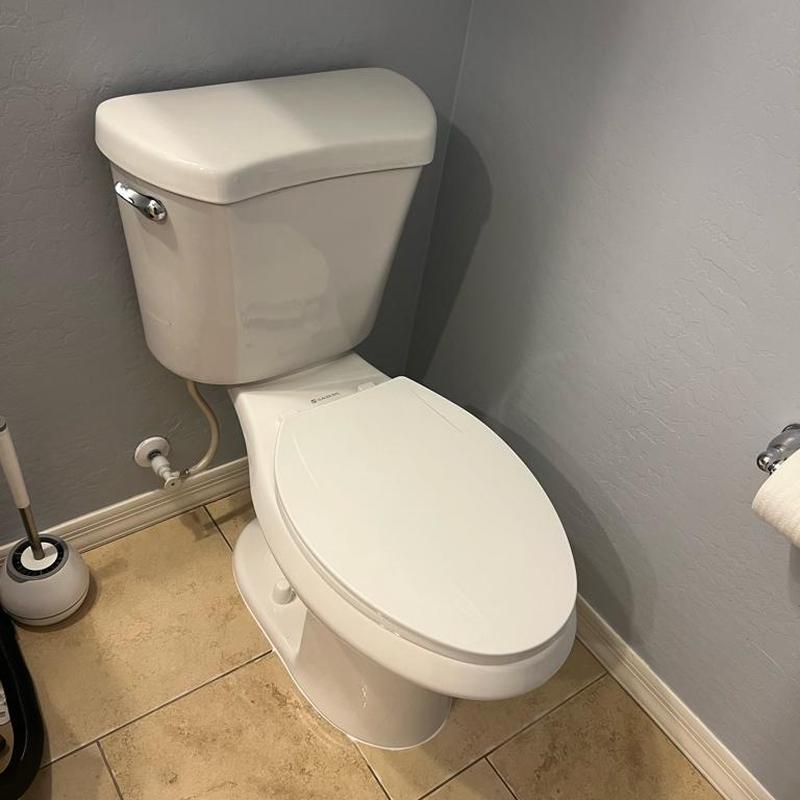 Toilet installation with new wax ring and bolts