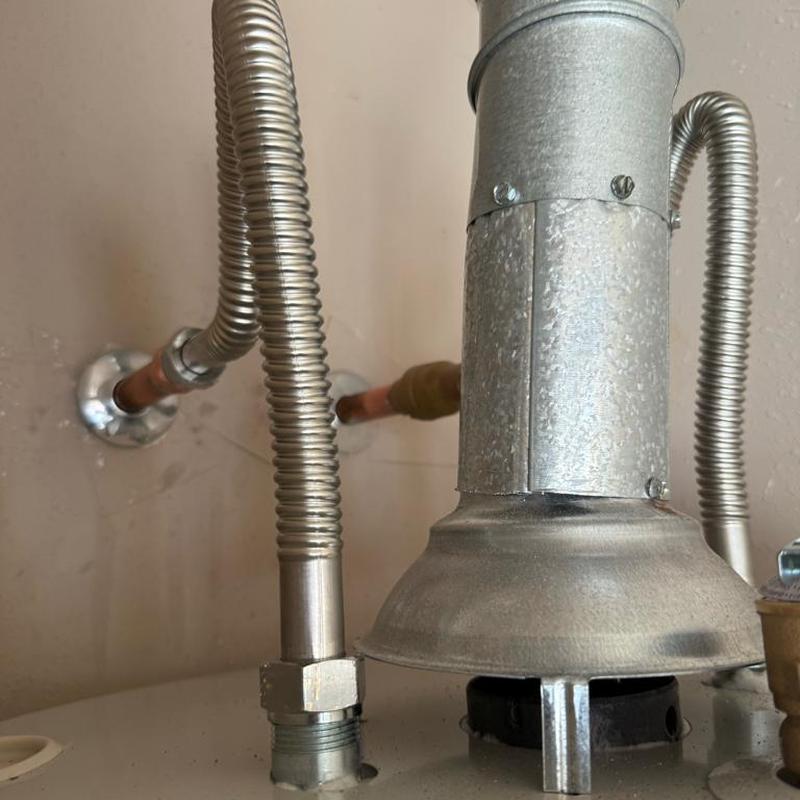 Water heater shut off valve and flex lines installation
