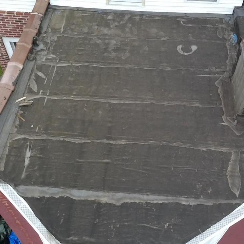 Flat roof with fire restoration and sealing work