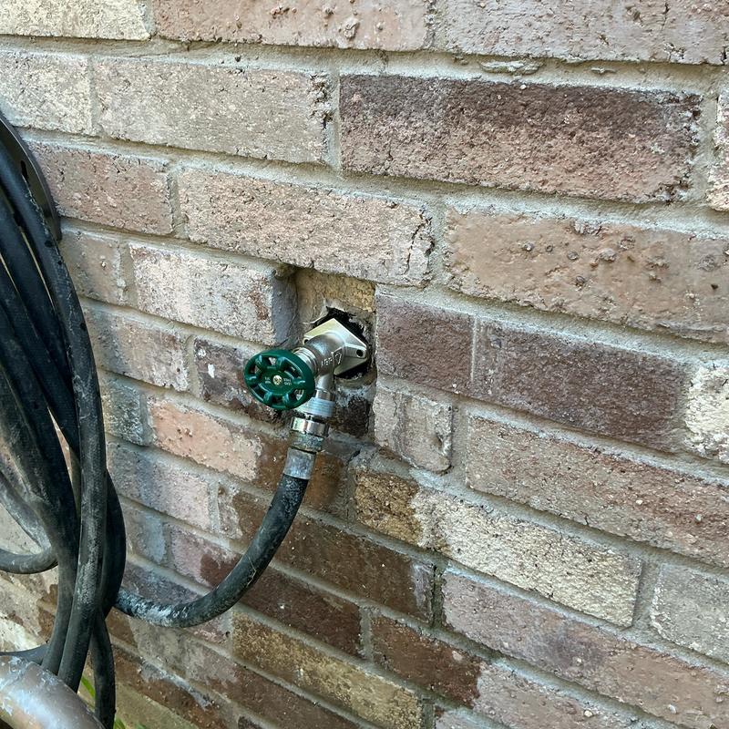 Frost proof hose bib replacement on brick wall