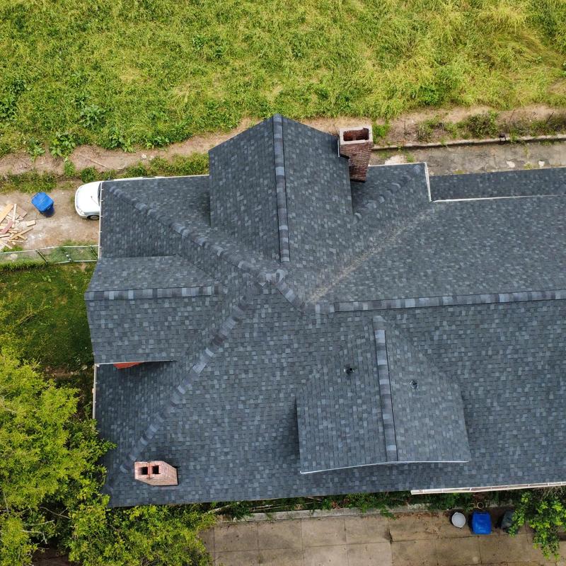 Asphalt shingle roof inspection from above