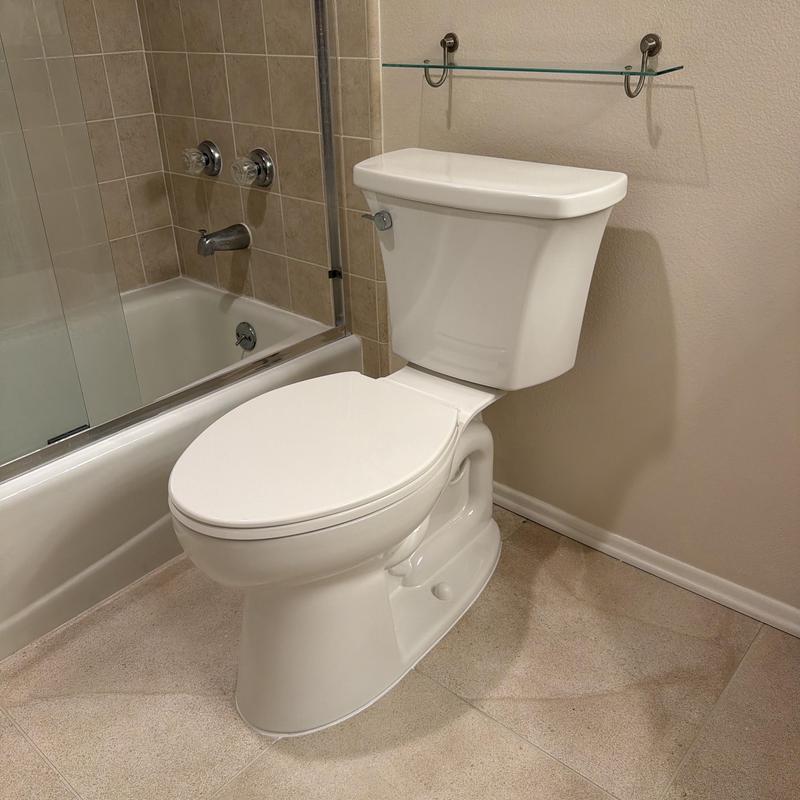 Kohler Highline toilet installation with plumbing fixtures Kohler Highline toilet installation with plumbing fixtures