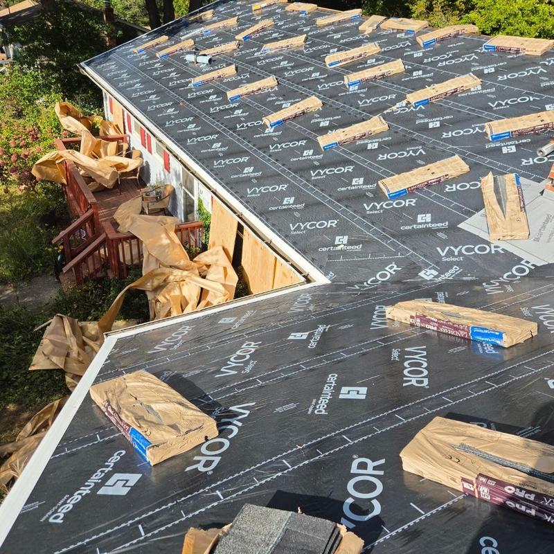 Ice and water shield installed on roof deck