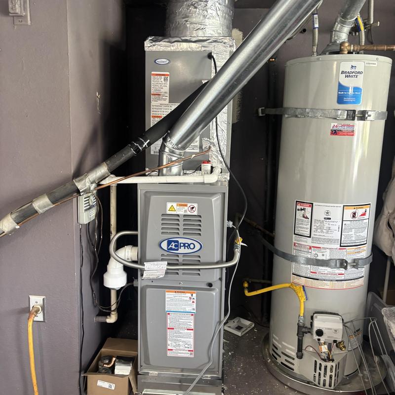 AC Pro X-Series furnace with water heater nearby AC Pro X-Series furnace with water heater nearby