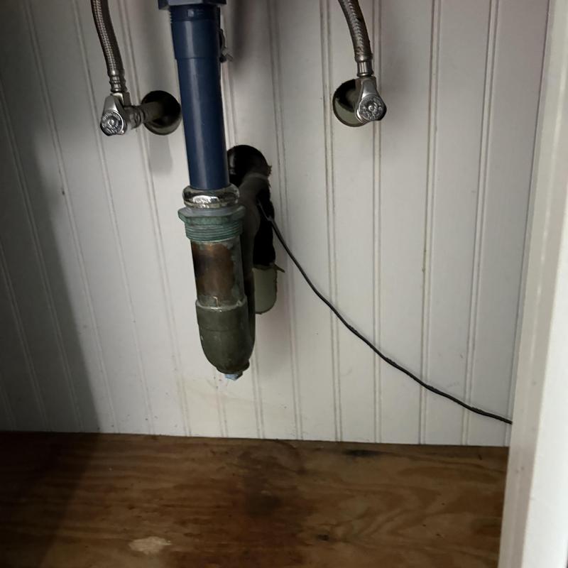 Bathroom sink drain pipe with valves and wiring Bathroom sink drain pipe with valves and wiring