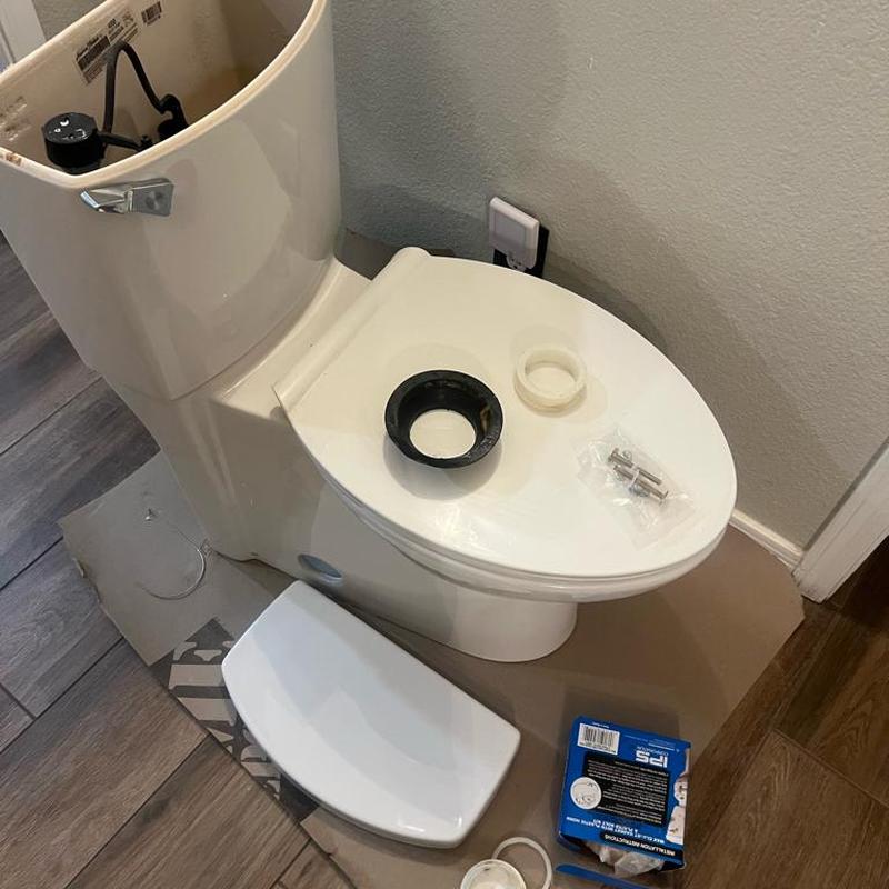 Toilet reinstall with new wax ring and bolts in Mesa