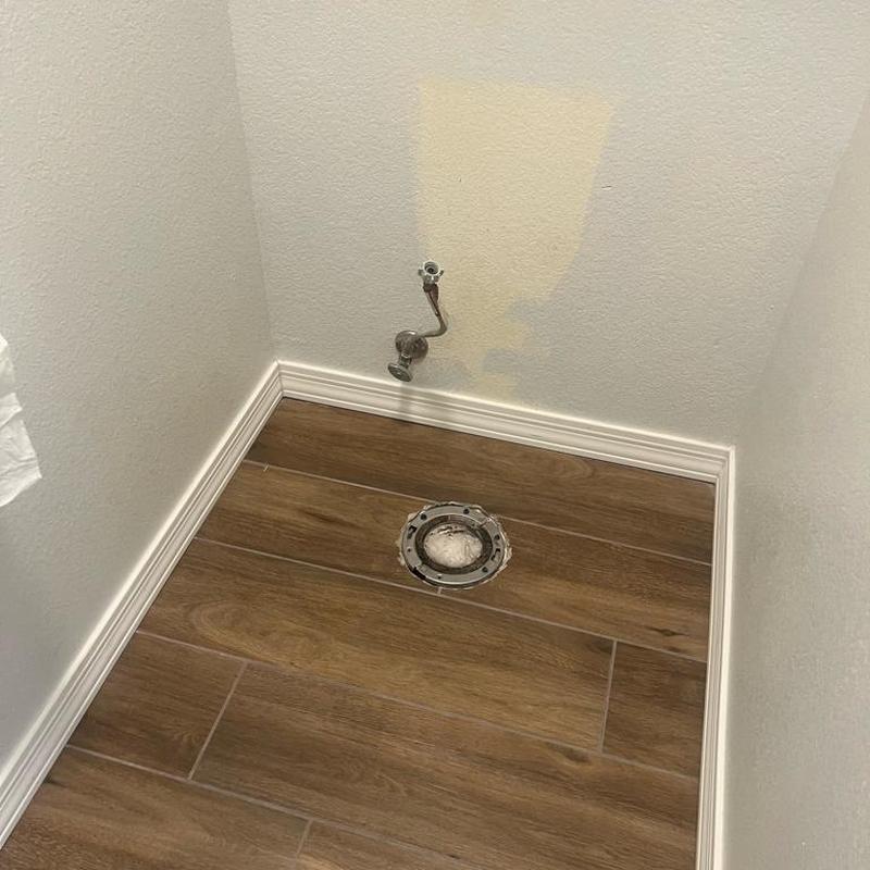 Toilet flange and water valve with new flooring installation