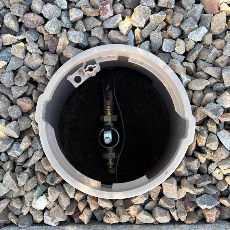 Zurn Wilkins 1-inch PRV with access box in gravel