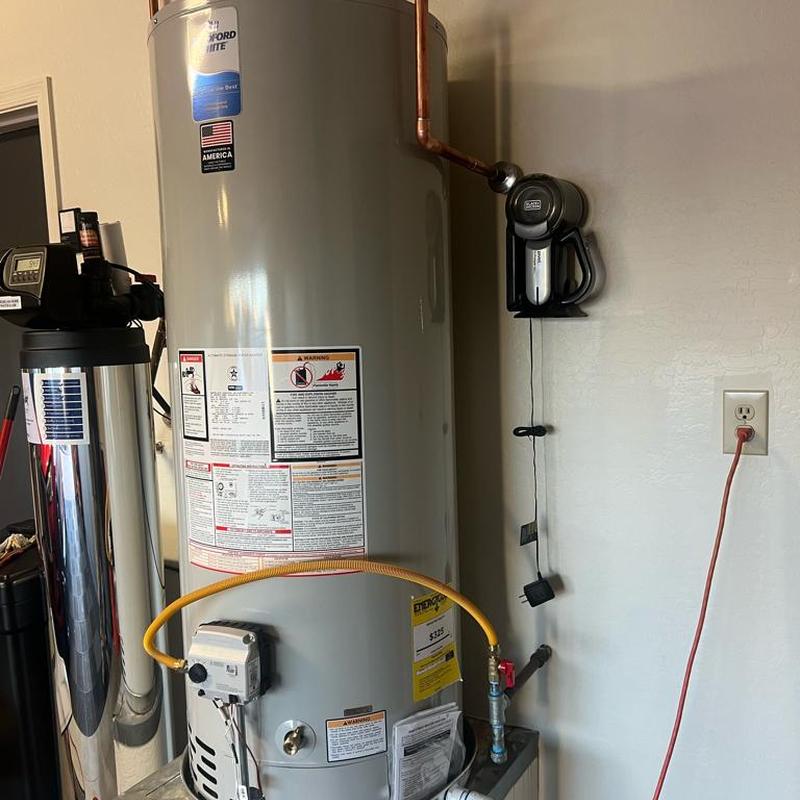 50-gallon Bradford White gas water heater installation