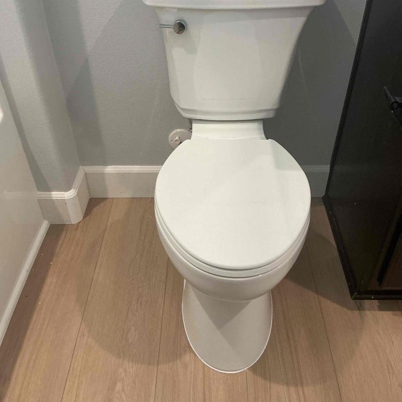 Customer-provided toilet installation in restroom