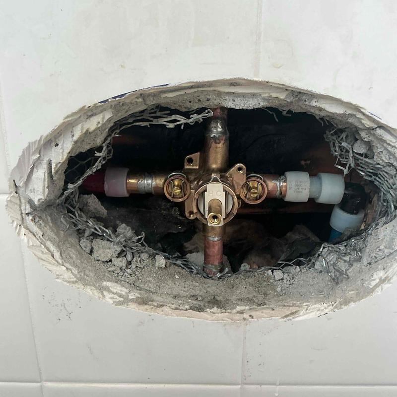 Moen shower valve installation inside wall cavity