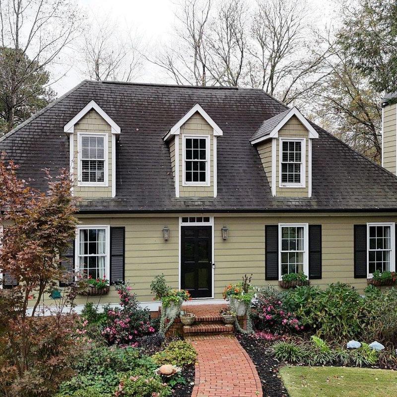 Asphalt shingle roof with dormer windows in yard Asphalt shingle roof with dormer windows in yard