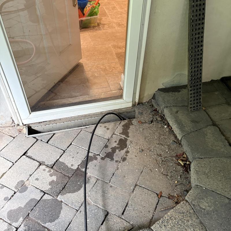 Storm drainage trench drain with inspection camera hose Storm drainage trench drain with inspection camera hose