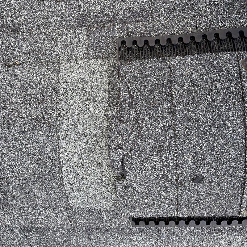 Asphalt shingle roof patch with ventilation component