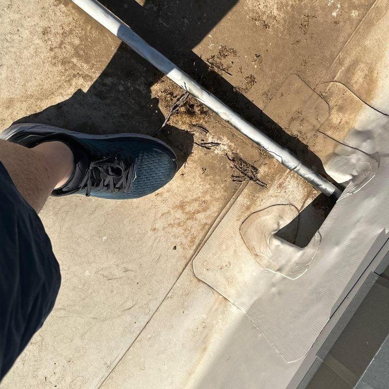 Commercial roof membrane and pipe flashing inspection Commercial roof membrane and pipe flashing inspection