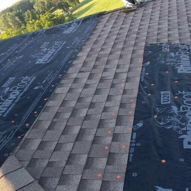 Roof underlayment and asphalt shingles installation Roof underlayment and asphalt shingles installation