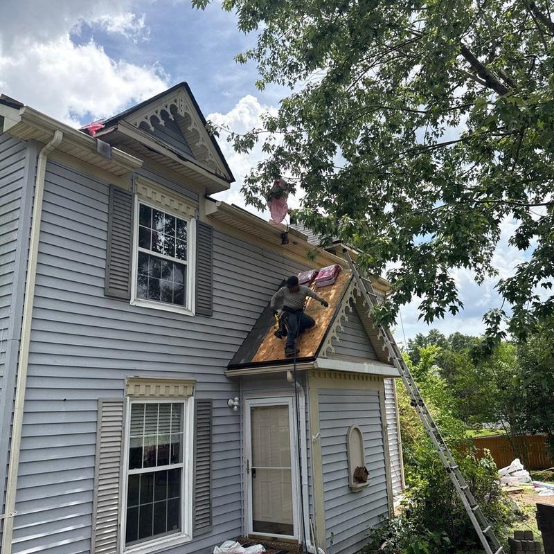 Roof shingles replacement on front dormer roof section