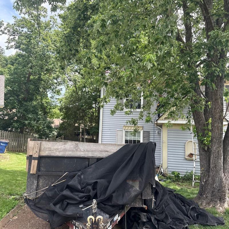 Roof inspection debris tarp and haul equipment