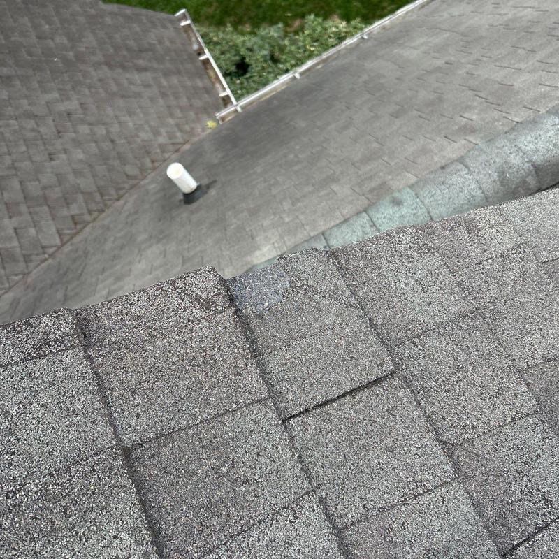 Asphalt roof shingles with minor hail damage inspection