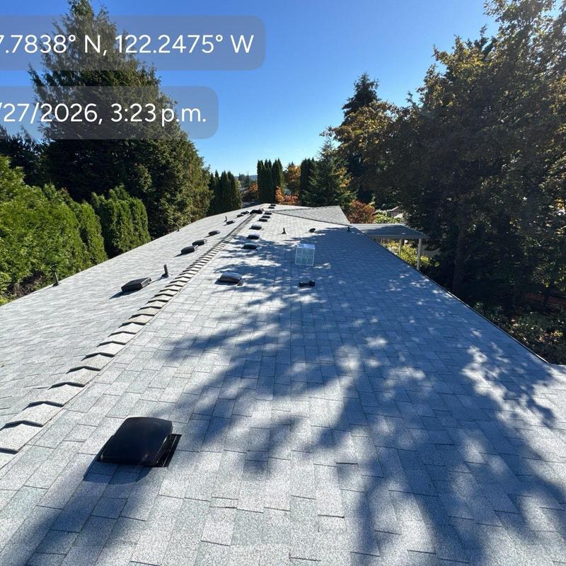 Shingle roof replacement with vents in Bothell, WA