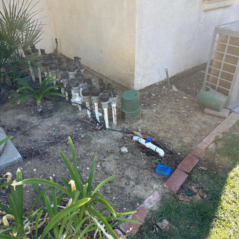 PVC irrigation lines with main shut-off valve replacement PVC irrigation lines with main shut-off valve replacement