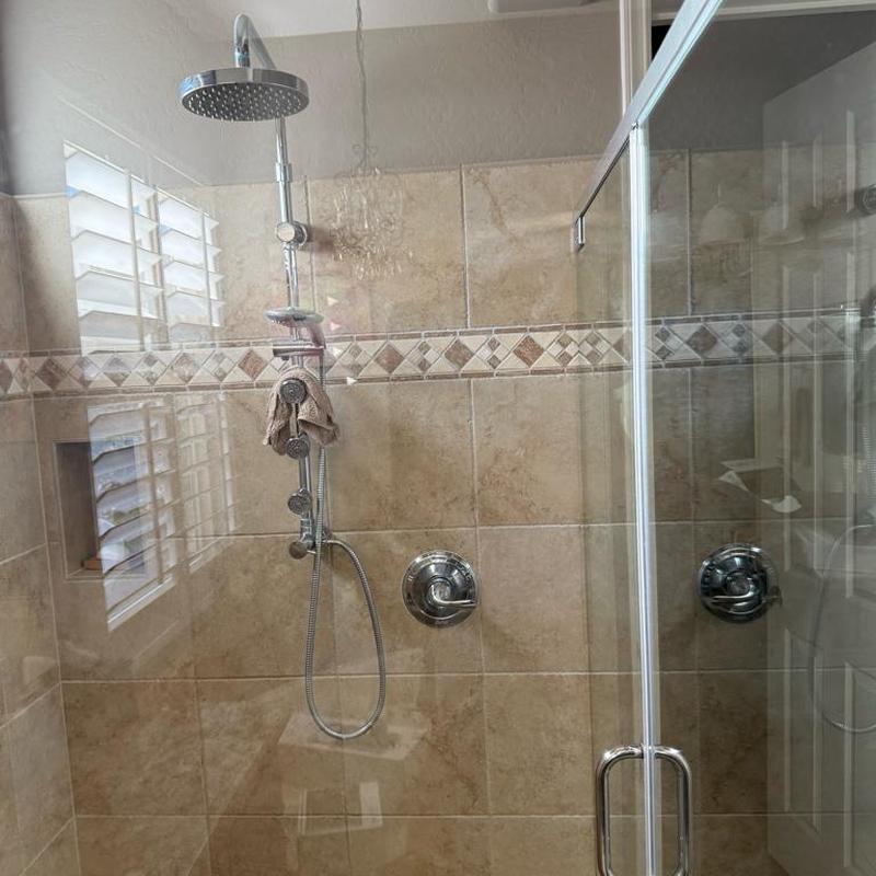 Brushed nickel shower fixtures installation in San Tan Valley