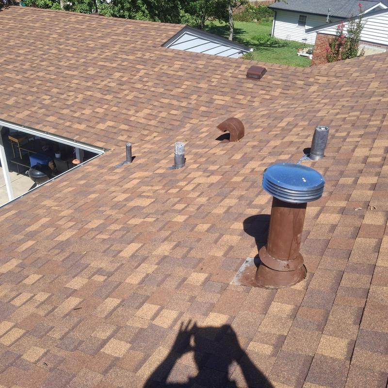 Owens Corning Desert Rose shingle roof replacement