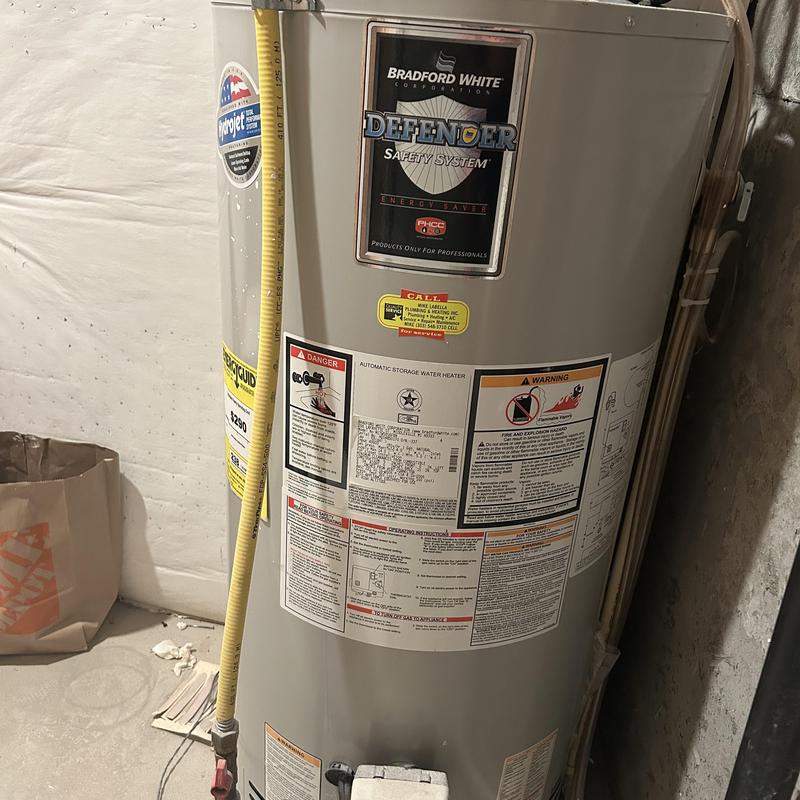 Power vent water heater with Bradford White Defender system