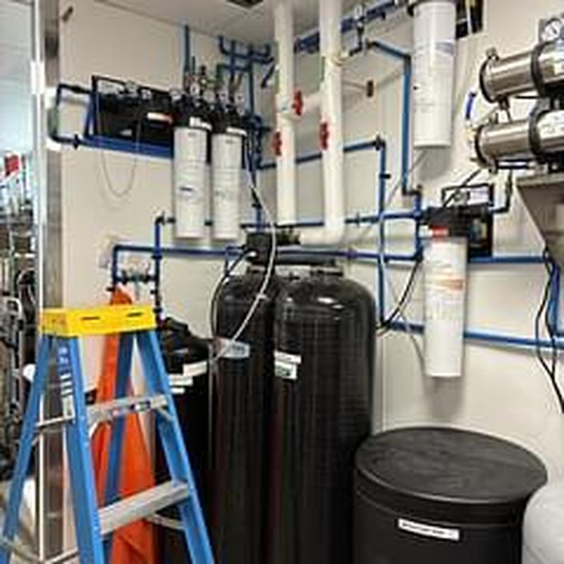 Filtered water line system with tanks and piping