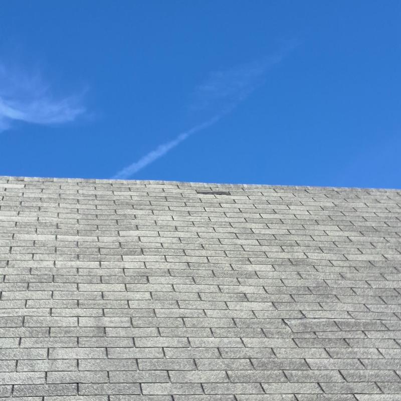 Asphalt shingle roof with weathering, inspection needed Asphalt shingle roof with weathering, inspection needed
