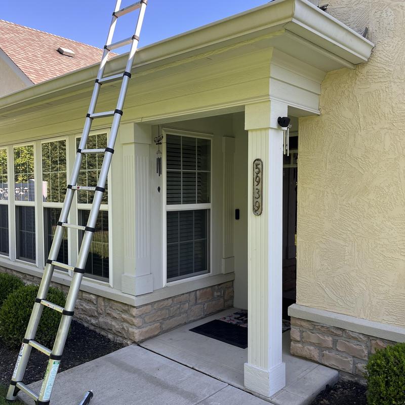 Gutter system with ladder for leak detection Gutter system with ladder for leak detection